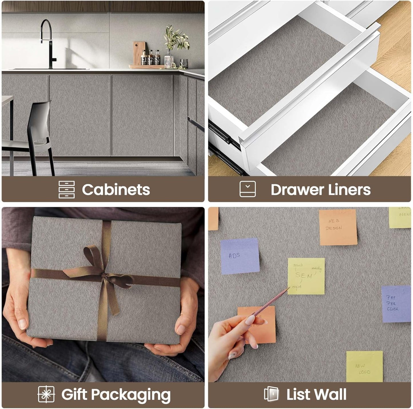 15.7" X 118" Black Silk Wallpaper Embossed Self Adhesive Peel and Stick Wallpaper Contact Paper Removable Waterproof Kitchen Vinyl Wrap Cabinet Furniture Textured Renter Friendly Wall Gift Paper