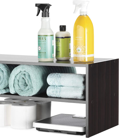 Whitmor Wood Stackable 2-Shelf Shoe Rack, White, 24 inches