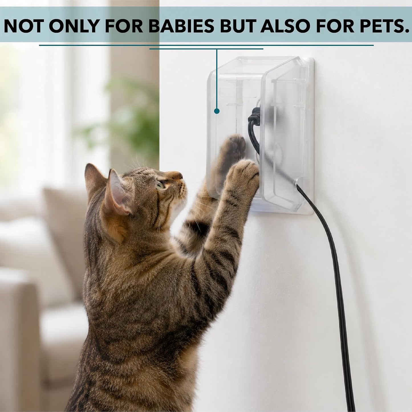 Bates- Baby Safety Outlet Cover Box, Transparent Door, Baby Proof Outlet Covers, Plug Covers for Electrical Outlets
