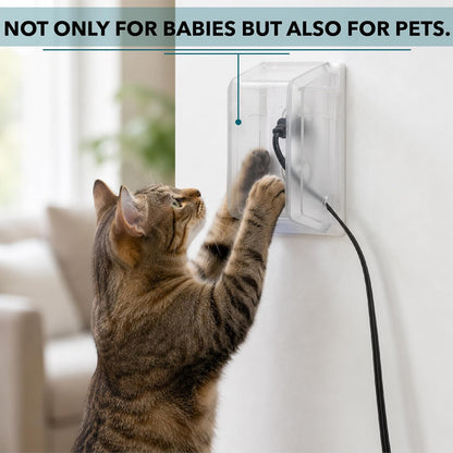 Bates- Baby Safety Outlet Cover Box, Transparent Door, Baby Proof Outlet Covers, Plug Covers for Electrical Outlets