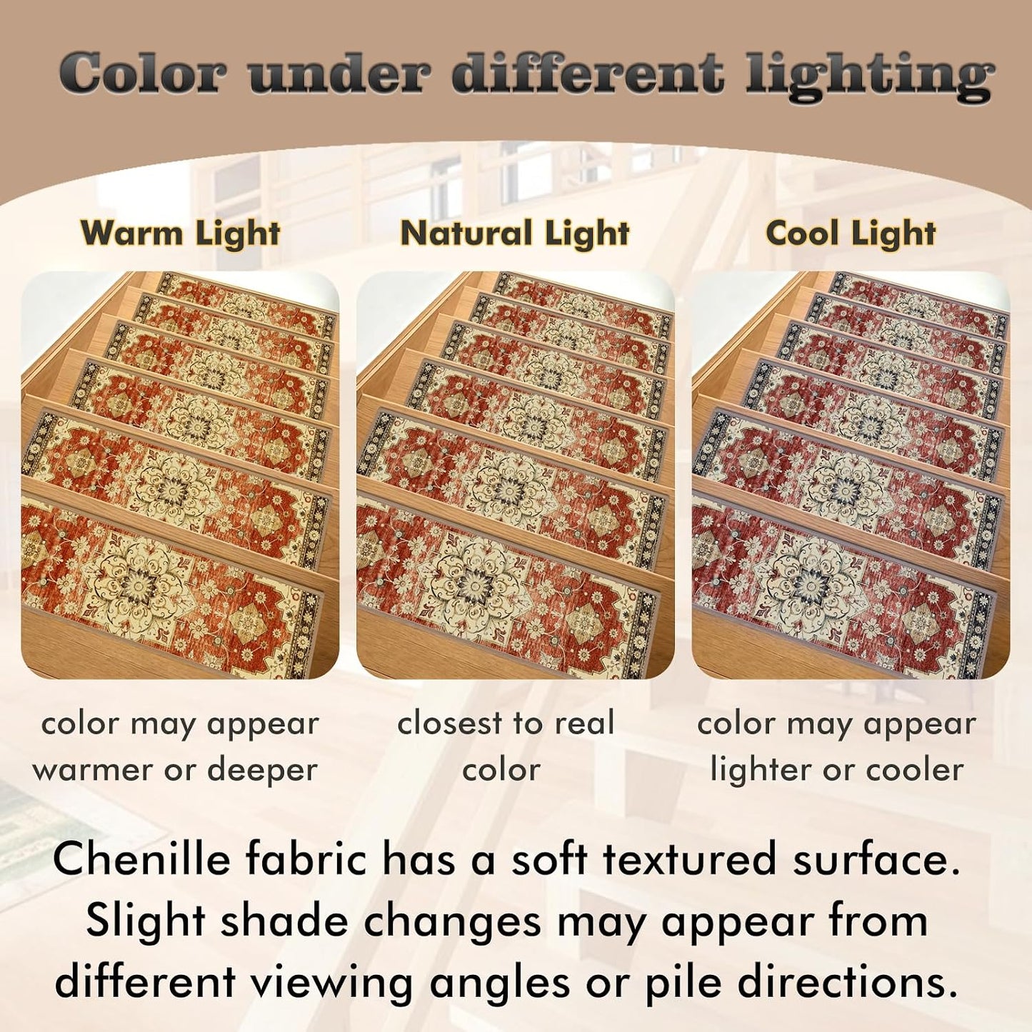 Non-Slip Carpet Stair Treads 15PCS, 8"x30" Peel and Stick Stair Runner for Wooden Steps Indoor, Washable Reusable Adhesive Backing, Pet-Friendly Safety Mats for Kids, Elders, Dogs