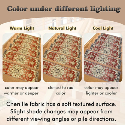 Non-Slip Carpet Stair Treads 15PCS, 8"x30" Peel and Stick Stair Runner for Wooden Steps Indoor, Washable Reusable Adhesive Backing, Pet-Friendly Safety Mats for Kids, Elders, Dogs