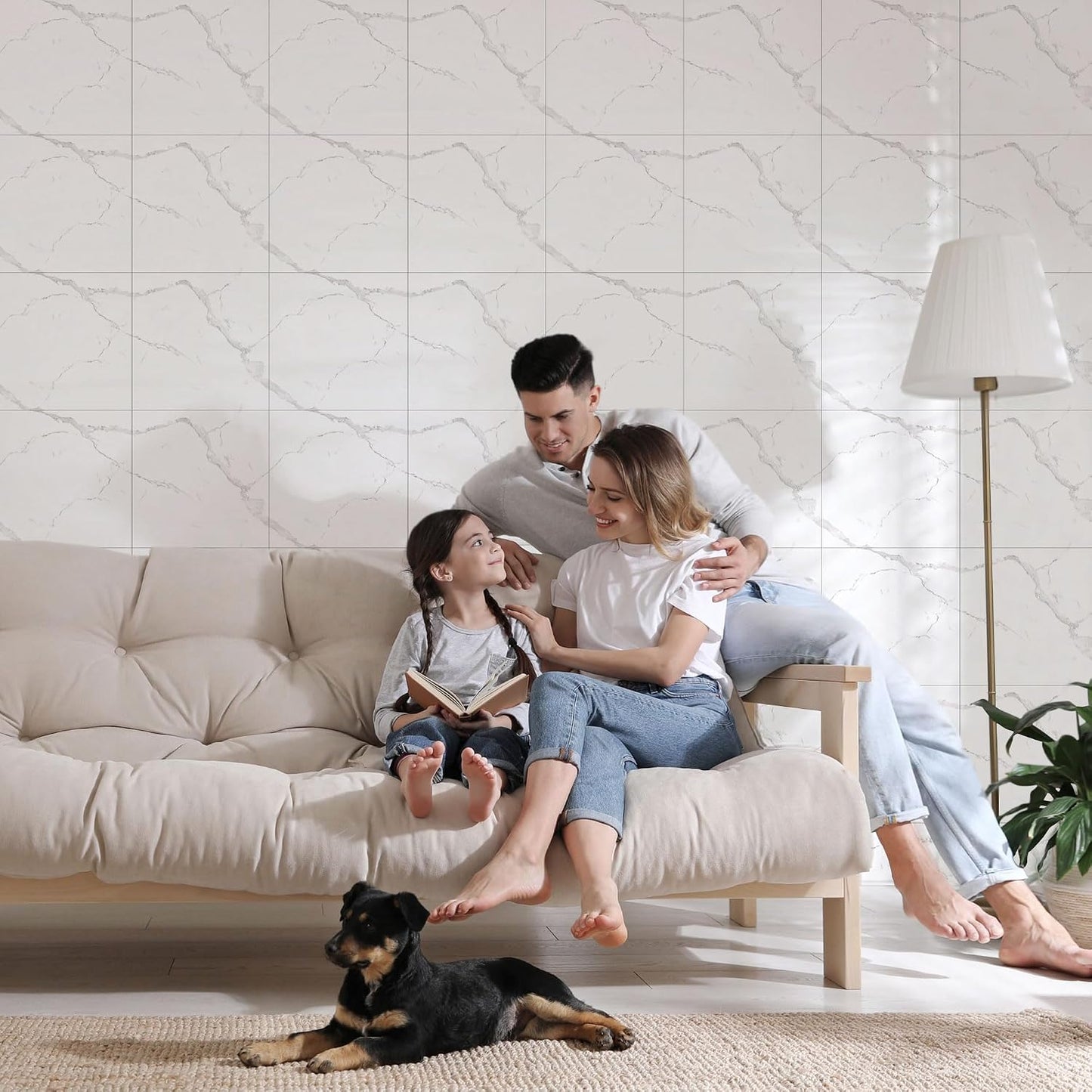 Peel and Stick Tile Shower Waterproof Marble Tiles Wall Panels, 11.8"x11.8" Self-Adhesive Backsplash Tile, 20 Pack