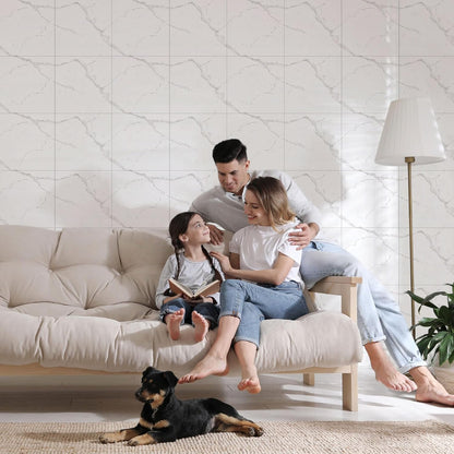 Peel and Stick Tile Shower Waterproof Marble Tiles Wall Panels, 11.8"x11.8" Self-Adhesive Backsplash Tile, 20 Pack