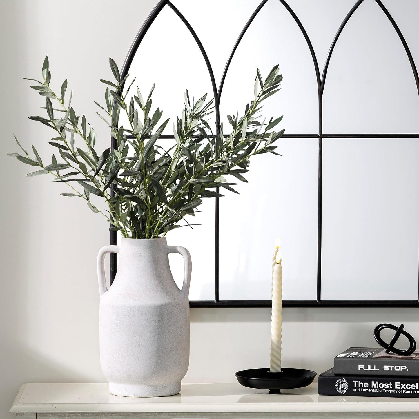 Ceramic Vase Set of 3, Modern Decorative Vases for Home Decor, Small Flower Pottery Vase Sets, Boho Farmhouse Rustic Vases for Living Room, Kitchen, Bedroom, Bathroom, Shelf, Table