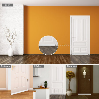 Door Draft Stopper Sweep, 3 Inches Widening Door Bottom Seal Strip Under Door Noise Blocker for Interior Doors Insulation and Soundproofing, 3” W x 39” L Black (2019 New Upgrade)