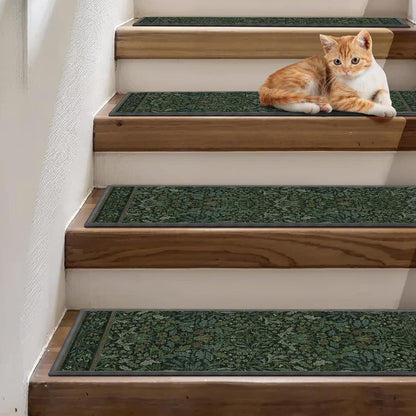 sarben Non Slip Stair Treads for Wooden Steps 15PCS - 8"x30" Indoor Safety Carpet, Edging Mats with TPE Adhesive Backing, Pet and Elderly Friendly Stair Rugs (Taupe) - Colors A