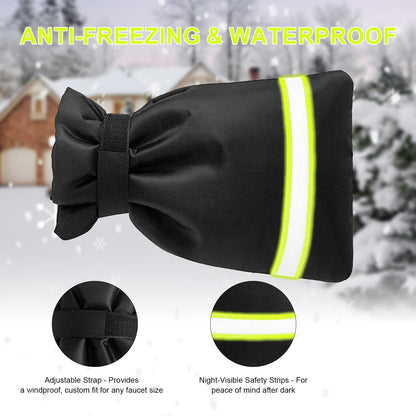 Outdoor Faucet Covers for Winter Freeze Protection 2Pack, 5.9" W x 8.25" H Heavy Duty Waterproof Insulated Spigot Covers for Outside Taps & Hose Bibs, Frost Proof, Easy Install (Black)