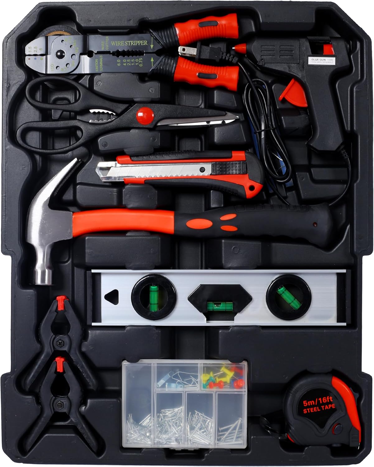 LuckyNote 969pcs Home Repair Tool Set Kit for Men, Toolbox Storage Case with 4 Drawers, General Household Tool Kit with Rolling Tool Box, Tool Set Kit for Maintenance, Garden, Homeowner, Handyman
