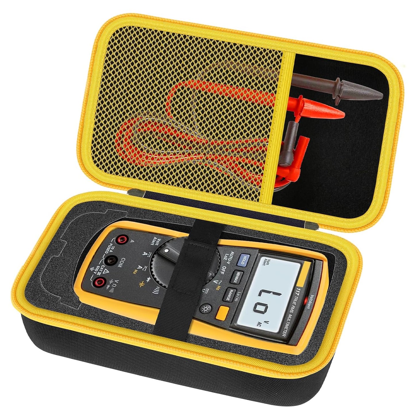 Carrying Case for Fluke 117/ 15B+/ 17B+/ 101/115/ 116/114/ 113/177/ 179/233/ 106/107 Digital Multimeter Testers and Accessories, Multimeter Storage Bag Organizer Box (with DIY Foam)