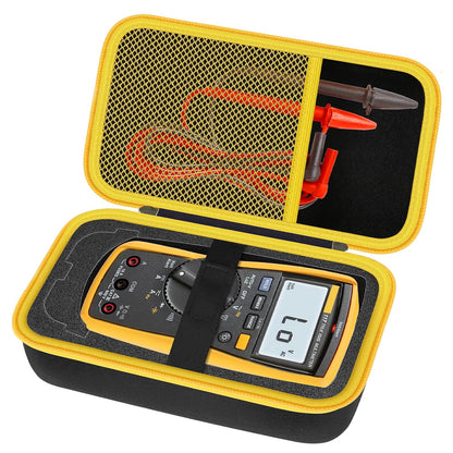 Carrying Case for Fluke 117/ 15B+/ 17B+/ 101/115/ 116/114/ 113/177/ 179/233/ 106/107 Digital Multimeter Testers and Accessories, Multimeter Storage Bag Organizer Box (with DIY Foam)