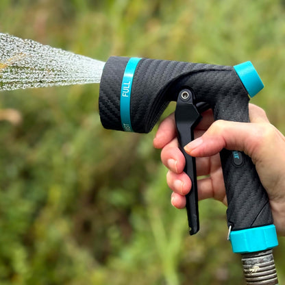 Gilmour Heavy Duty Garden Hose Nozzle, Swivel Connect, 5 Spray Patterns, Ergonomic Grip, Flow Control, Trigger Lock, Thumb Control