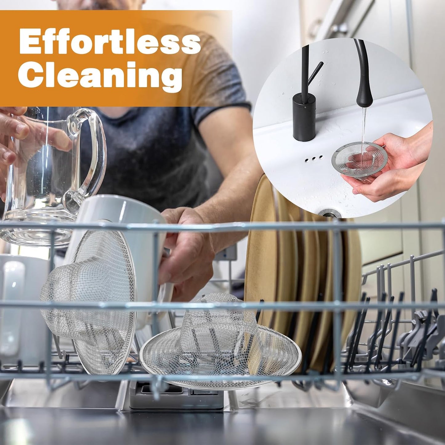 20 Pcs Stainless Steel Sink Strainer, 4.5 Inch Mesh Drain Basket, Universal Silver Kitchen Bathroom Shower Drain Filter Hair Catcher