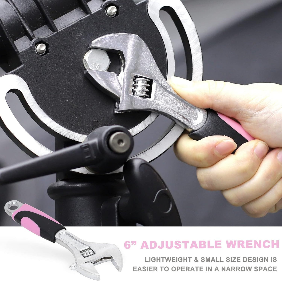 FASTPRO 15-Piece Pink Tool Kit, Household Tools Set for Women, Hand Tools for Home Maintenance & Repairing, Includes Tool Bag