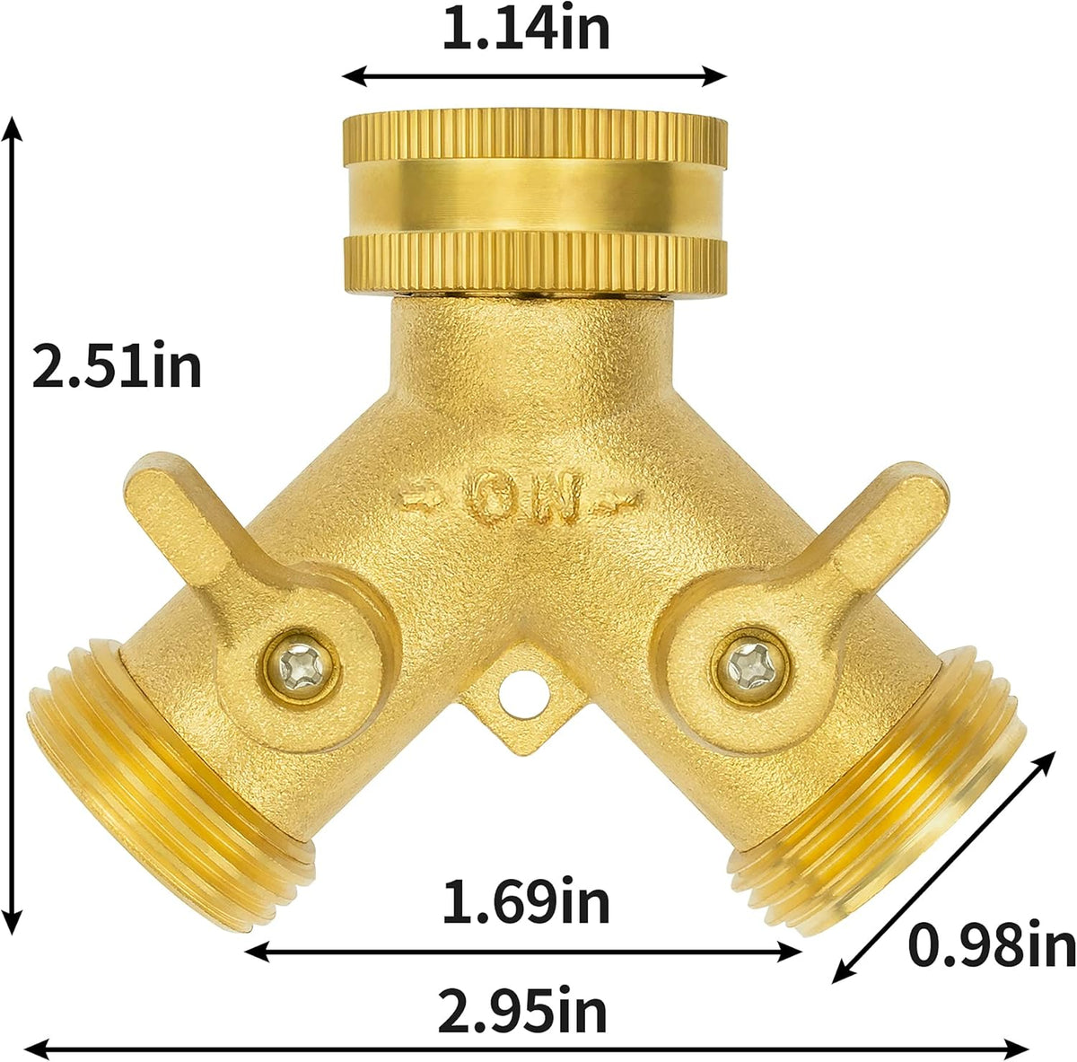 AUTOMAN Hose Splitter 2 Way, Garden Hose Splitter, 100% Rustproof Brass Water Hose Splitter with Adjustable Flow Valves, Seamless Design & 2 Extra Rubber Washers - 3/4" Y Connector Hose Adapter.