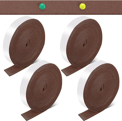 Zonon 4 Rolls 120 Inch Felt Strip with Adhesive Backing Felt Tapes Furniture Strip Rolls Self Stick Heavy Duty Polyester for Protecting Furniture and DIY Adhesive(Black,0.5 Inch)