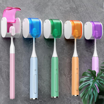 Toothbrush Holders for Bathrooms【Upgrade Single Slot Design】 Toothbrush Holder Wall Mounted with Cover Moisture-Proof and Dust-Proof Toothbrush Storage Organizer for Shower Family and Travel 3PCS