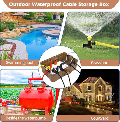 Hrensaw Large Outdoor Electrical Box(12.5x8.5x5inch),IP54 Waterproof Outdoor Outlet Covers,Weatherproof Extension Cord Covers Protect Outlet,Plug,Timer,Power Strip,Holiday Light,Green