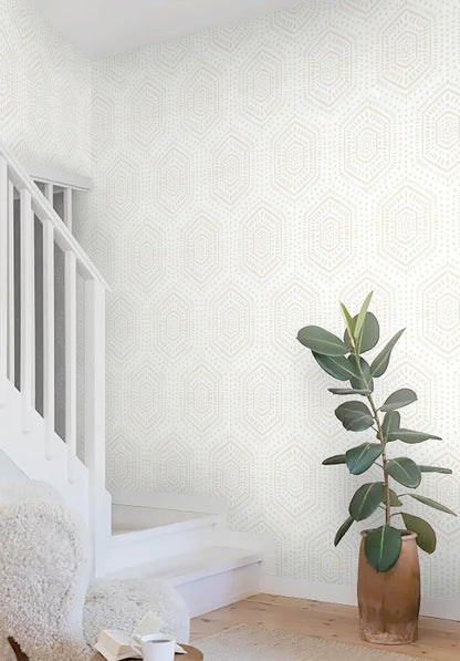 Heroad Boho Peel and Stick Wallpaper Beige Renter Friendly Wall Paper Peel and Stick Modern Contact Paper Neutral Geometric Wallpaper for Bedroom Bathroom Cabinets Decor Vinyl Waterproof 17.3"x78.7"