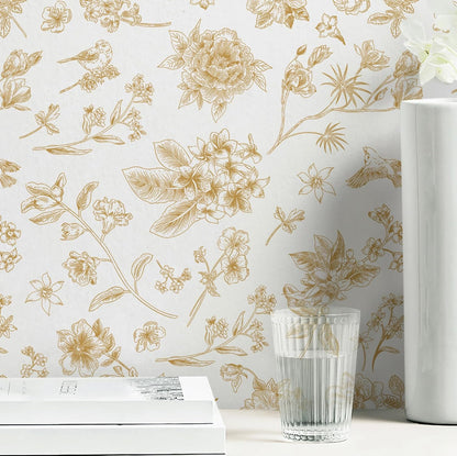 Safiyya Peel and Stick Wallpaper Floral Green and White Leaf Contact Paper for Cabinets 17.3"x 78.7" Self Adhesive Removable Wallpaper for Bathroom Renter Friendly Wall Paper Vinyl Roll