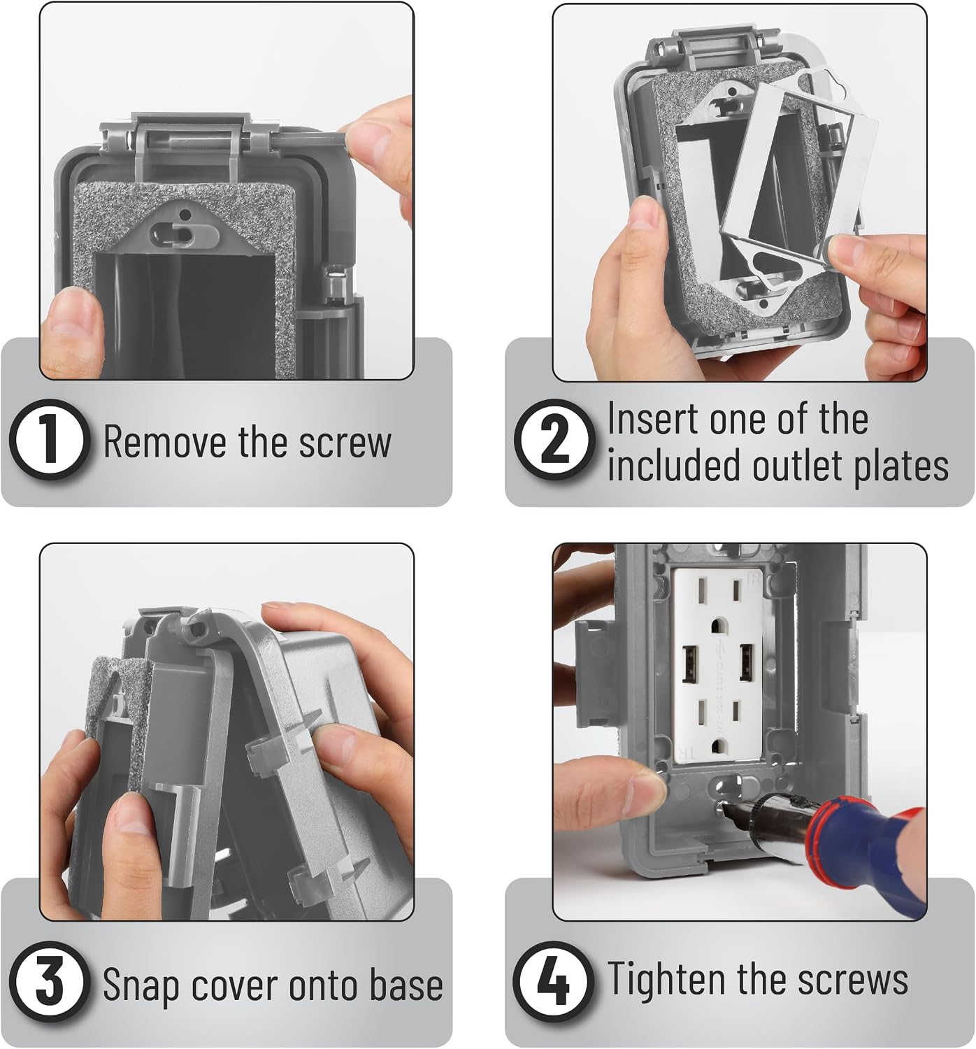 Bates- Weatherproof Electrical Outlet Cover, 1-Gang Outdoor Plug Cover | For Protection Against Rain Dust & Outdoor Use