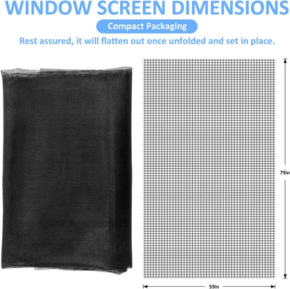 Magnetic Screen Door - Self Sealing, Heavy Duty, Hands Free Mesh Partition Keeps Bugs Out Let Breeze in- Pet and Kid Friendly - Keep Open Feature (Black, Fit Door Size 38 x 82 Inch)