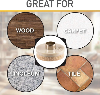 softtouch 7/8" Round Nail On Heavy Duty Felt Furniture Pads for Wood Furniture, Protect Hard Floor Surfaces from Scratches, Brown (8 Pack)