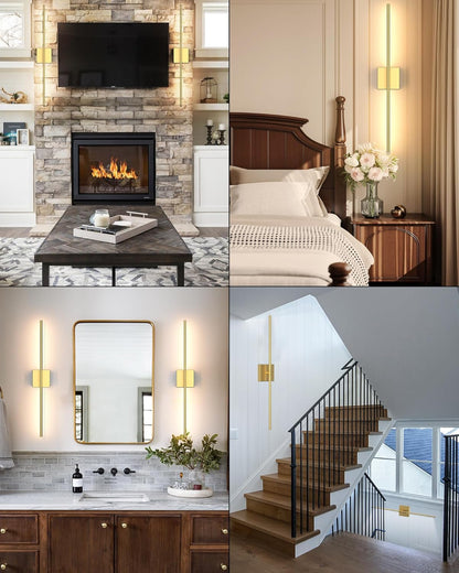 iThird Battery Operated Wall Sconce Set of 2: Rechargeable Wall Lights Wireless Sconces with Touch and Remote, 360° Rotate Magnetic Wall Scone Lighting Decor for Bedroom Living Room Hallway, 31.7Inch