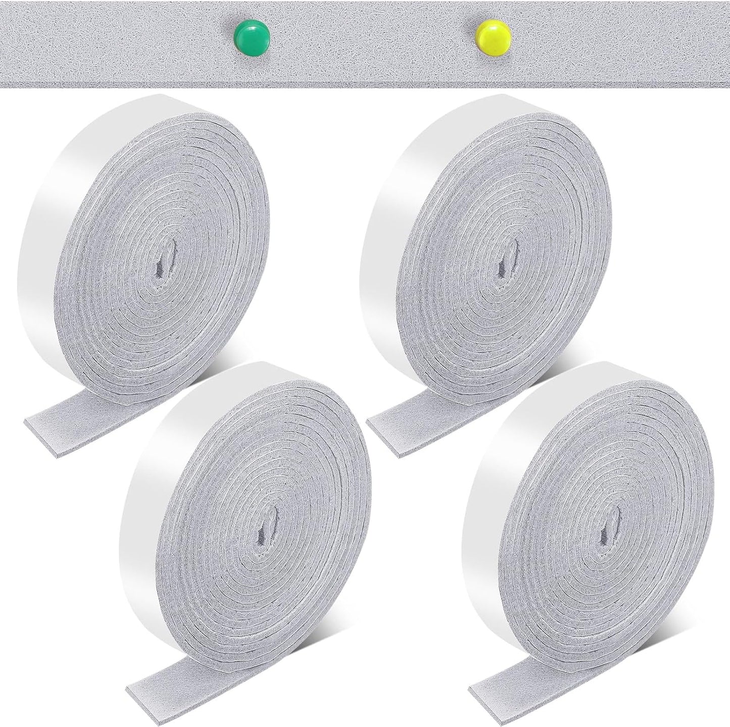 Zonon 4 Rolls 120 Inch Felt Strip with Adhesive Backing Felt Tapes Furniture Strip Rolls Self Stick Heavy Duty Polyester for Protecting Furniture and DIY Adhesive(Black,0.5 Inch)