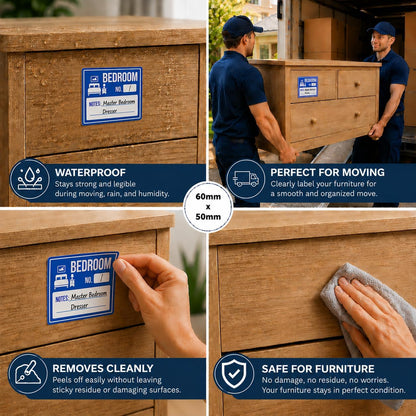 Moving Labels – 600 Premium Waterproof Color-Coded Removable Packing Stickers, 40 Sheets x 15 Medium Labels, Home & Storage