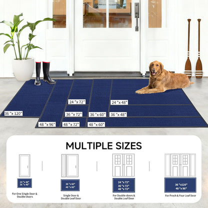 100pointONE Durable Front Door Mat, Heavy Duty Indoor Outdoor Doormat, 48” x 36” Low Profile Outdoor Mats for Home Entrance, Stain and Fade Resistant Shoe Scraper Mat, Ideal for High Traffic Area