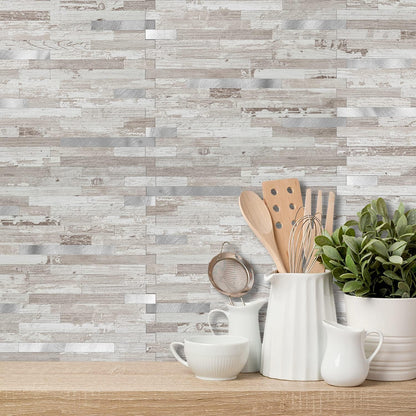 DICOFUN 10-Sheet Peel and Stick Backsplash Wall Tile, PVC Kitchen Backsplash Peel and Stick in Sandstone, 9.4 sq.ft