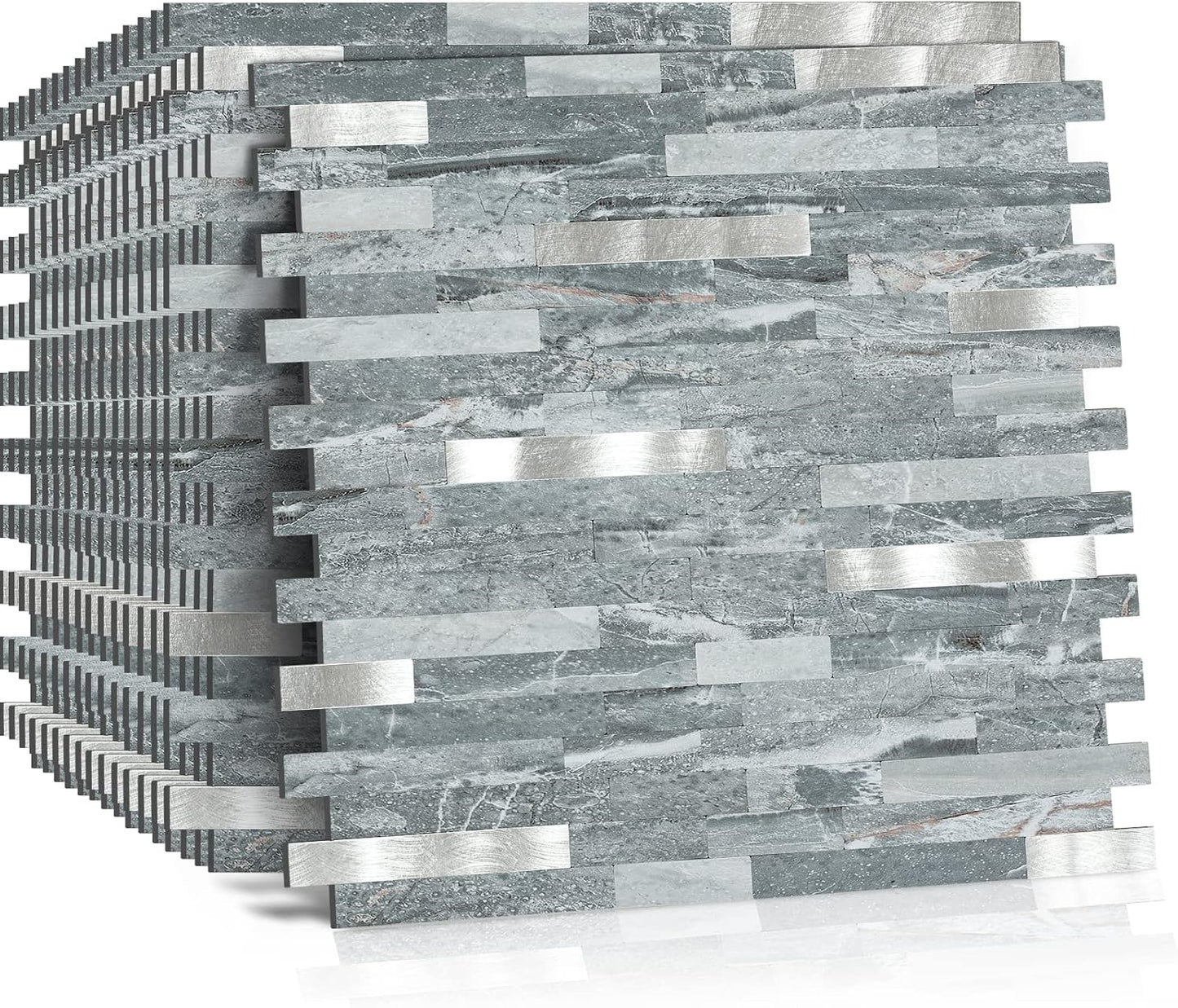 Midcard 10 Sheets Peel and Stick Backsplash PVC Wall Tile,for Kitchen Backsplash