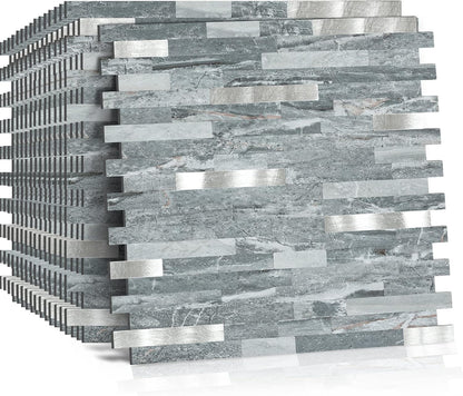 Midcard 10 Sheets Peel and Stick Backsplash PVC Wall Tile,for Kitchen Backsplash