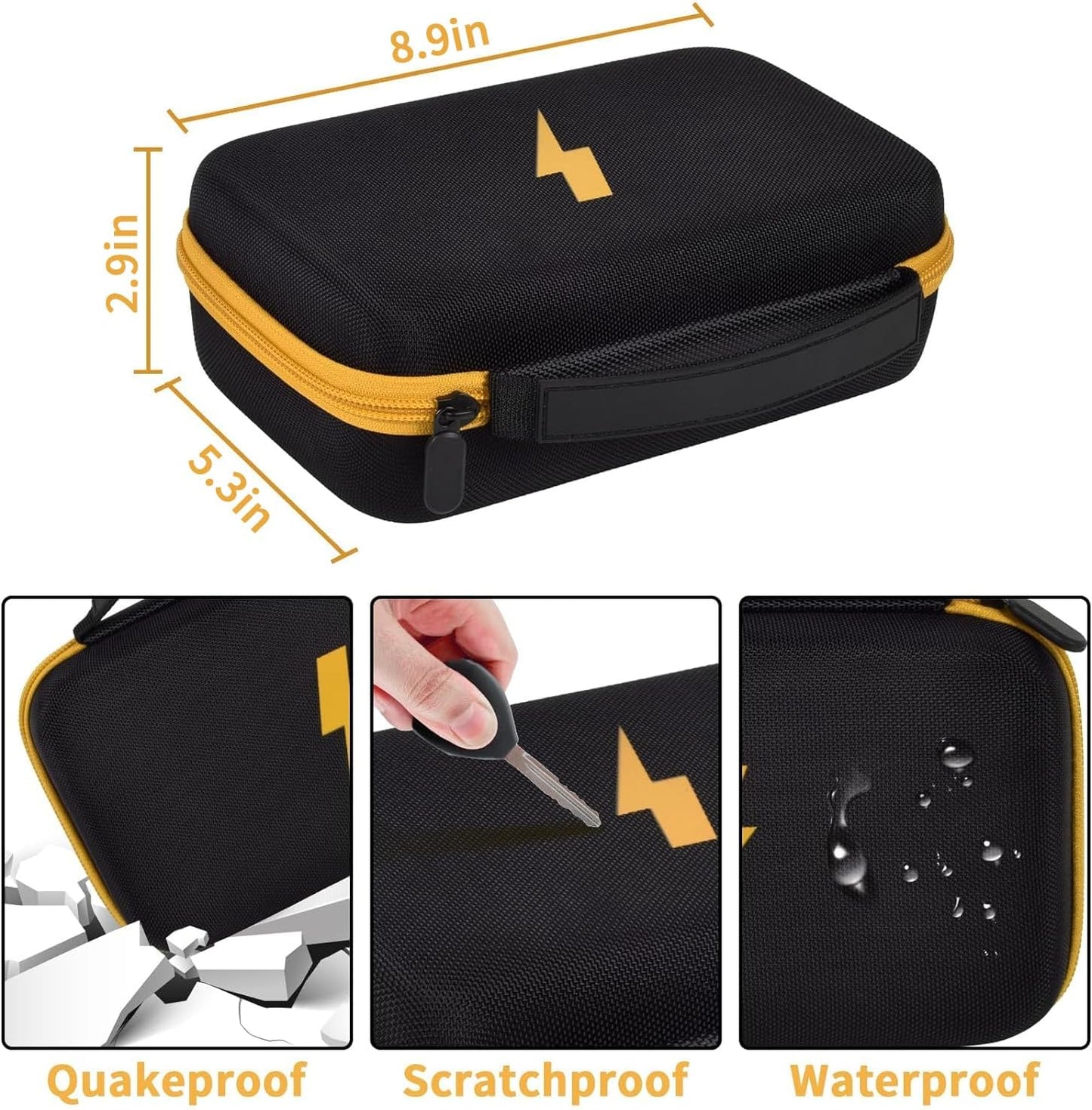 Comecase Hard Carrying Case for Fluke 87-V/ 88V/ 15B+/ 17B+ and More Digital Multimeter, Protective Travel Storage Bag - Black