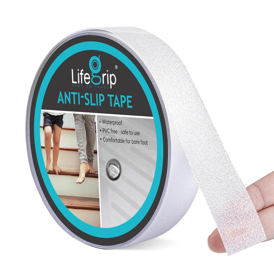 LifeGrip Anti Slip Transparent Anti Slip Tape, 2 inch by 30 feet, Non-Slip Traction Grip Tape to Tubs, Boats, Stairs, Clear, Soft, Comfortable for Bare feet (2" X 30')
