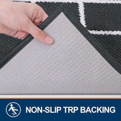 Finchitty Indoor Door Mat, Dirt Resistant and Absorbent, Low-Profile, Non-Slip, Washable Inside Floor Mats for Front Door, Back, and Entrance, 32" x 20", Grey