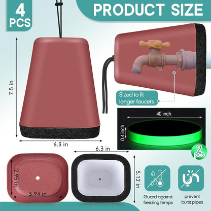 VIHOSE 2 Pcs Large Outdoor Faucet Covers for Winter 7.5 x 6.3 x 5.12 Inch Plastic Spigot Cover for Freeze Protection with Thick Foam Inside for Garden Cold Freeze Proof (Black)