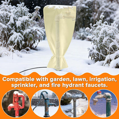 Heated Outdoor Faucet Covers for Winter Freeze Protection, 25.6" x 13.8" Outdoor Faucet Heating Cover, Reusable Waterproof Spigot Cover Winter Insulated Long Faucets Sock for Outside Faucet Hydrant