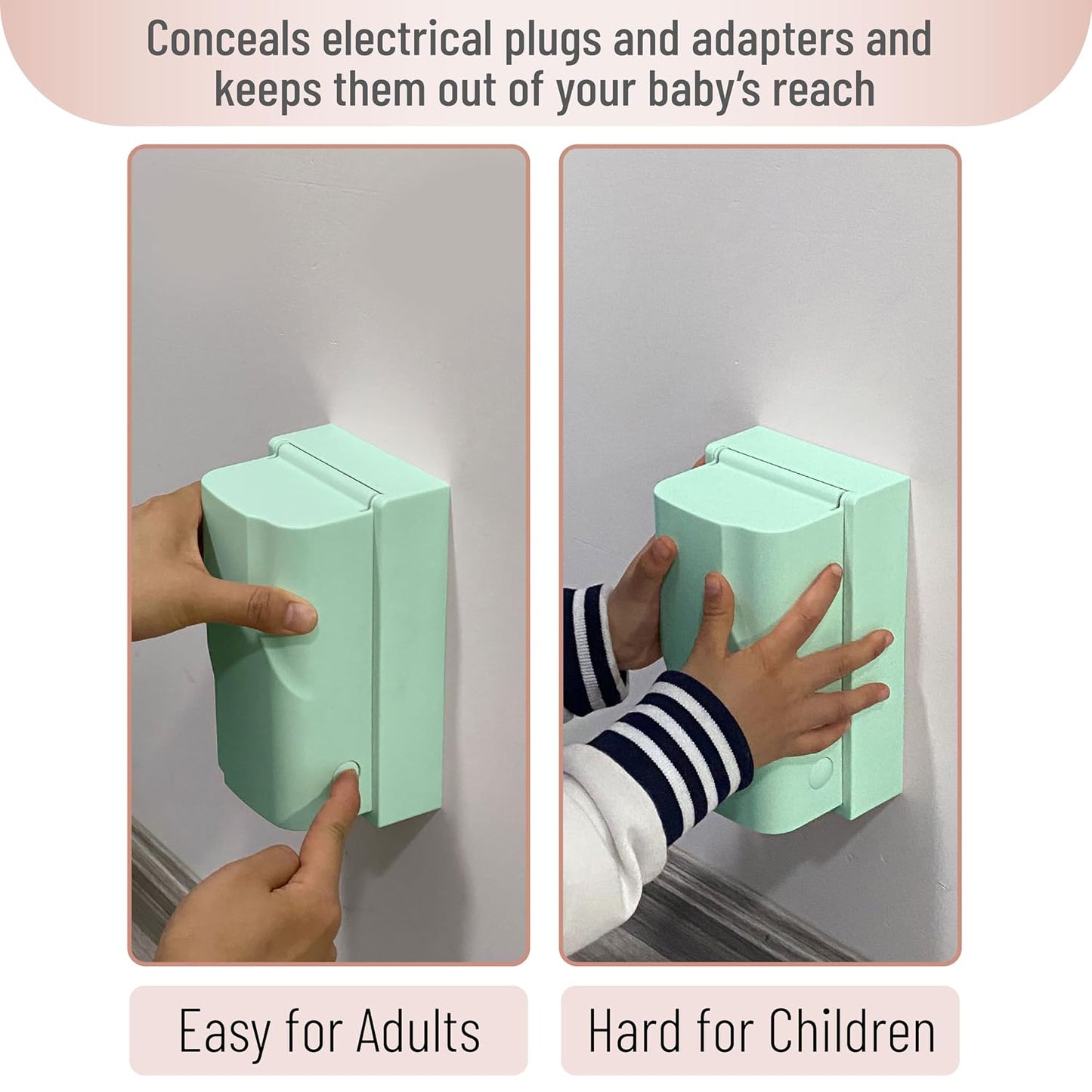 Bates Baby Safety Outlet Cover Box - Plug Covers for Electrical Outlets, Child Proof Outlet Cover, Socket Covers for Outlets