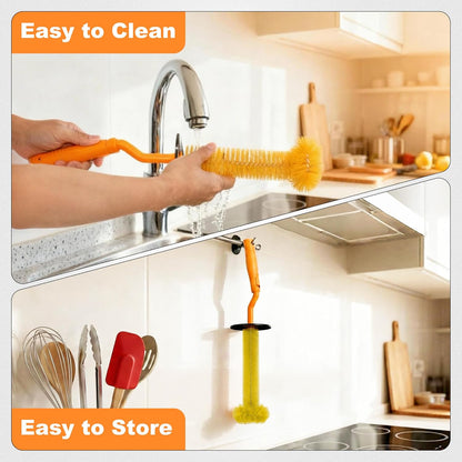 Universal Garbage Disposal Brush – 360° Rotating Head with Rubber Splash Guard, 17.7 Inches,Long-Handle Sink & Disposer Cleaner