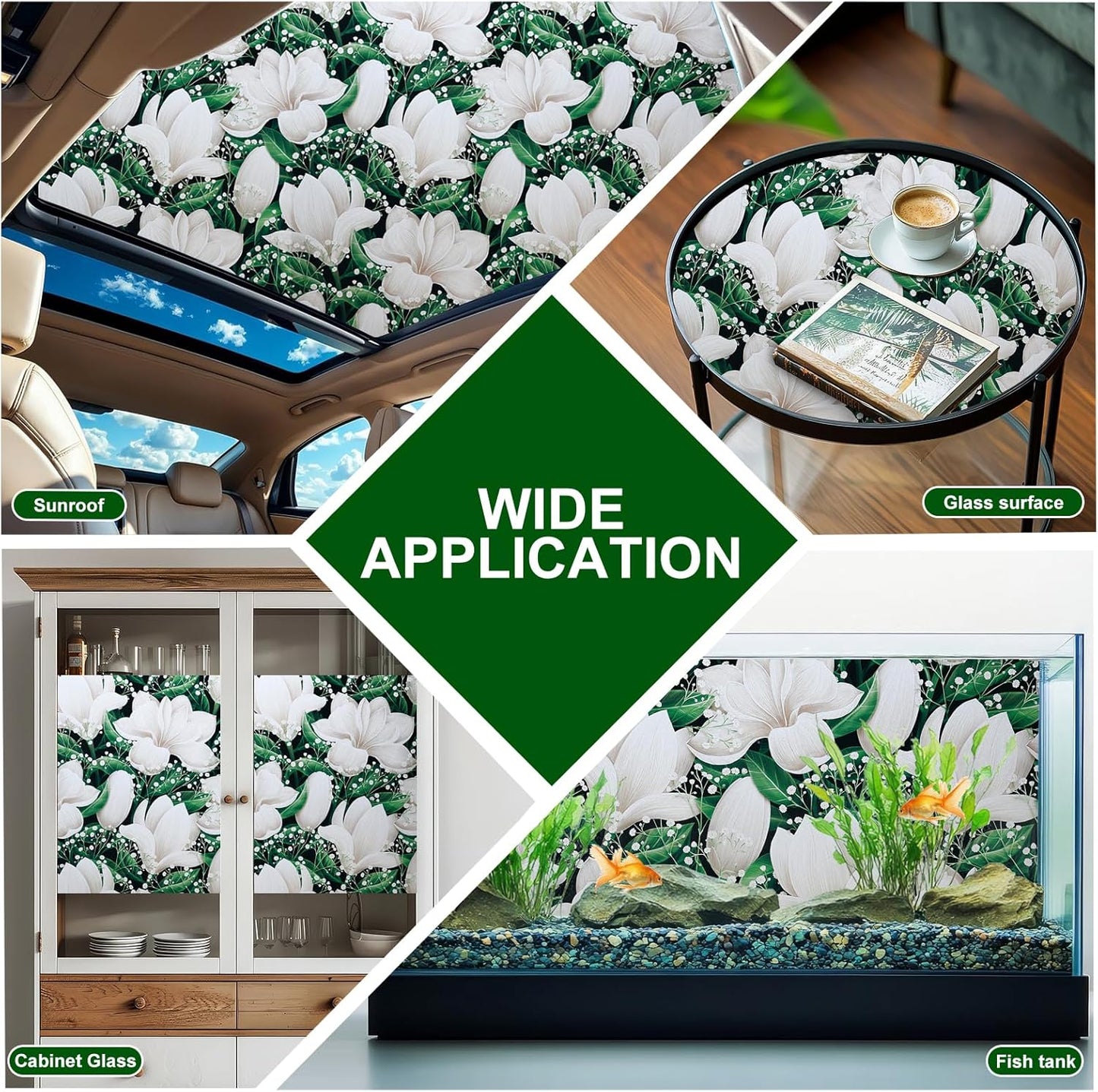 SOMWISE Frosted Glass Window Film, Heat Insulation, UV Block, Anti-Glare, One Way Privacy Tint, Static Cling for Home Bathroom Door, Renter Friendly, Day & Night Privacy