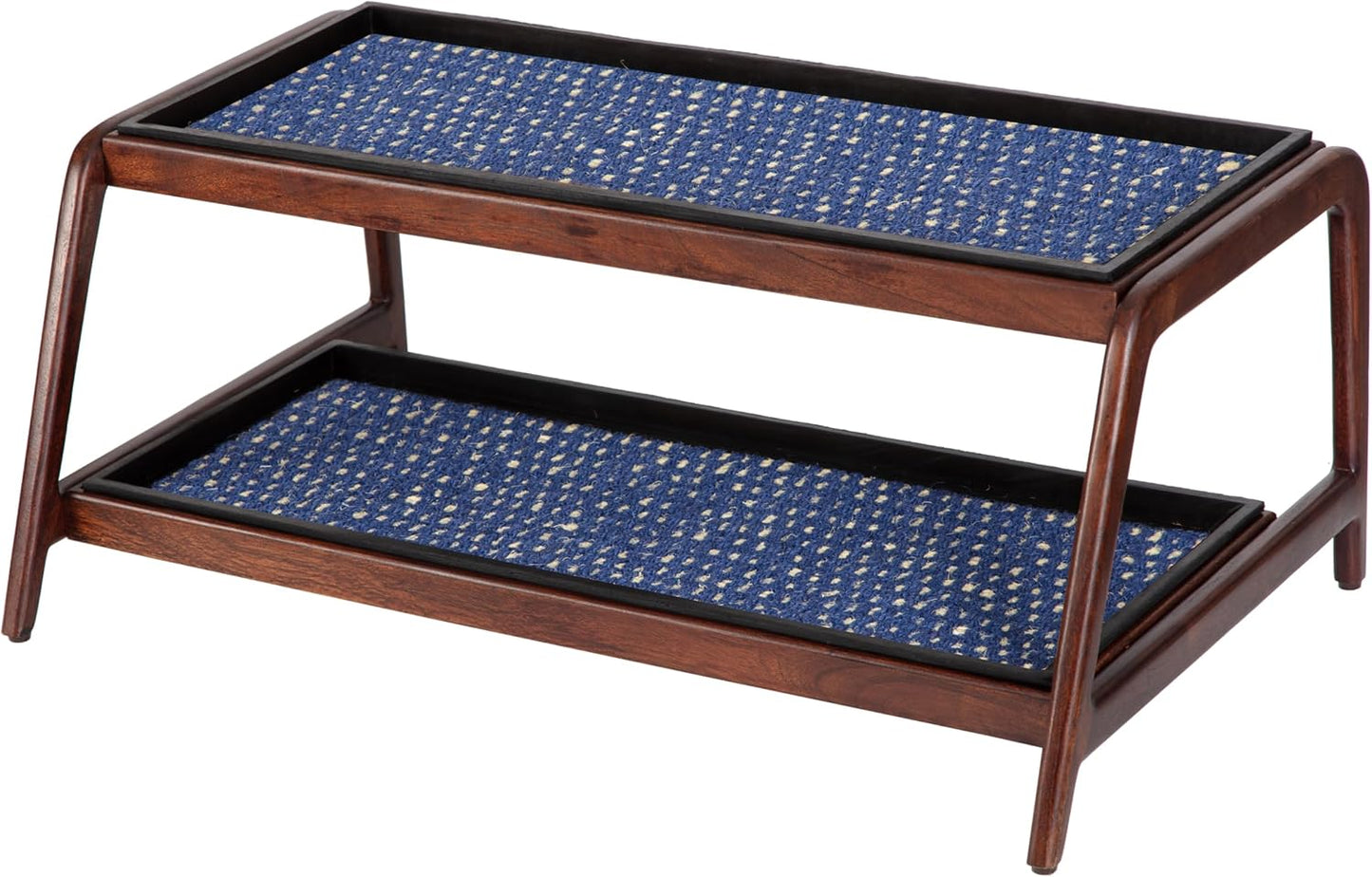 Anji Mountain Heavy Duty Waterproof Wooden Shoe Storage Mat Organizer/Boot Storage Tray Multi Use for Entryway with Coir, Gray and Ivory Insert, 1 Tier, Fits 2 Pair (26.5" Wide)