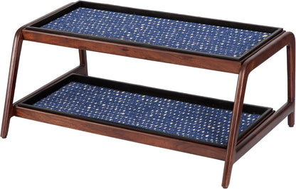 Anji Mountain Heavy Duty Waterproof Wooden Shoe Storage Mat Organizer/Boot Storage Tray Multi Use for Entryway with Coir, Gray and Ivory Insert, 1 Tier, Fits 2 Pair (26.5" Wide)