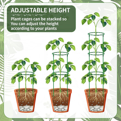 12 Pack Plant Support Stakes Sets - Versatile Plant Cages, Stackable Garden Flower Support， Small Plant Stakes for Indoor Plants,Tomato,Monstera, Peony, Hydrangea, Climbing Plants