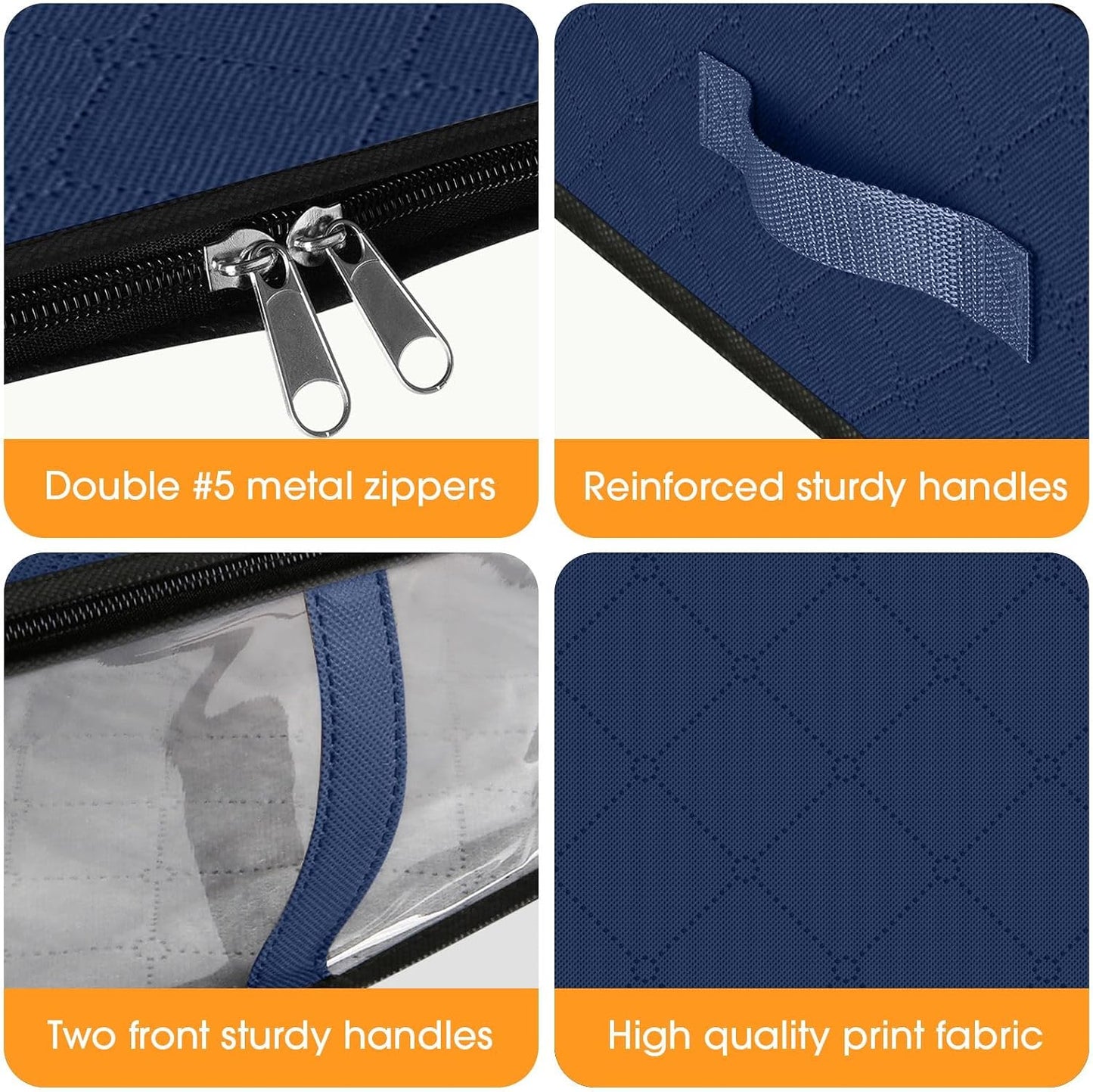 StorageRight Under Bed Storage Bags 3 Pack, 40L Large Clothes & Comforter Storage Containers with Clear Window, Breathable Fabric Organizer for Blankets, Bedding, Seasonal Clothing