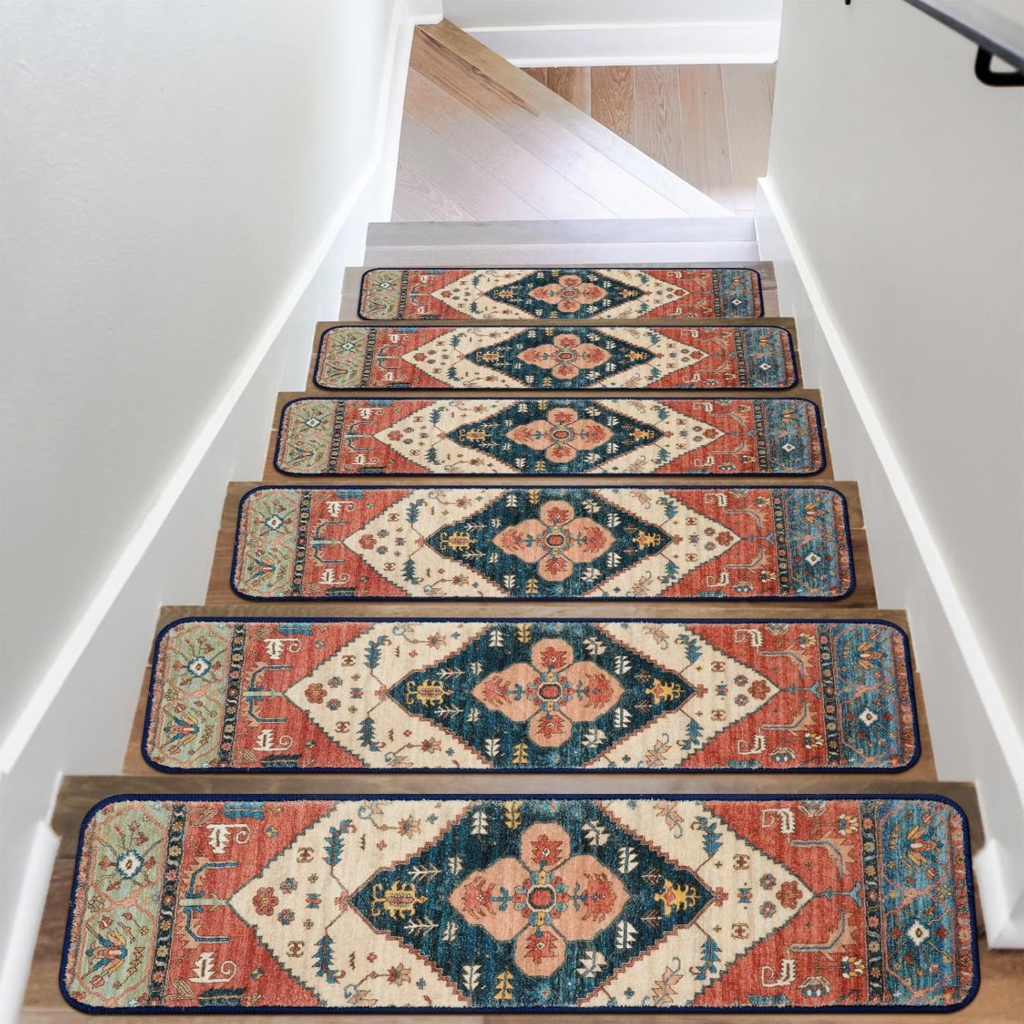 OJIA Stair Treads Non Slip for Wooden Steps Indoor 15PCS Carpet Stair Treads, Rubber Backing Stair Carpet Treads, Residue Free 8"x30" Staircase Step Treads Edging Stair Rugs for Kids & Pets, Gray