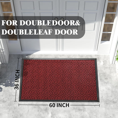 Yimobra Front Door Mat Outside Entrance 29.5x17, Waterproof Heavy Duty Outdoor Mats for Front Door, Non Slip Rubber Entry Mat for Garage Patio Indoor, Grey