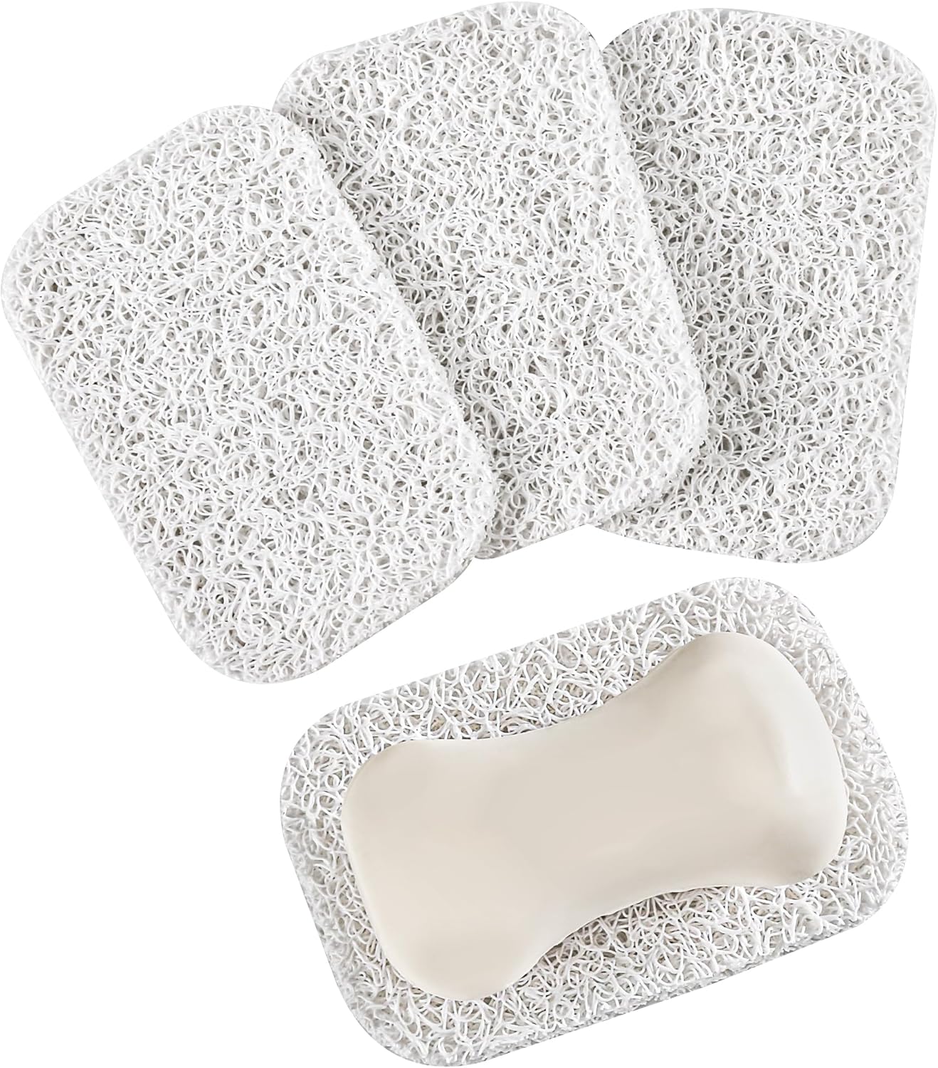 2-Pack Self-Draining Silicone Soap Dish - Anti-Slip Bar Soap Holder for Shower, Bathroom & Kitchen