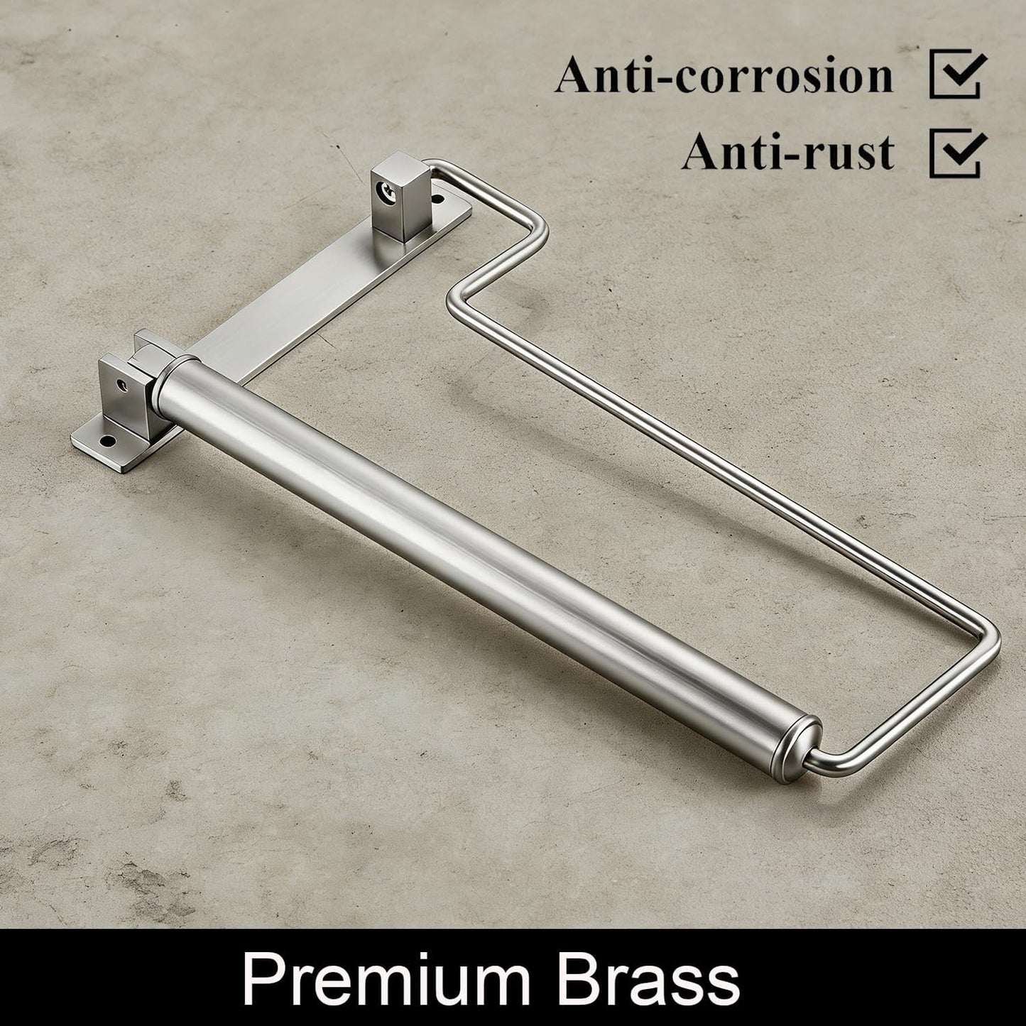NEWRAIN Folding Wall Mounted Clothes Hanger Rack Clothes Hook Solid Brass with Swing Arm Holder Clothing Hanging System Closet Storage Organizer Heavy Duty Drying Rack Wall Mount,Brushed Gold
